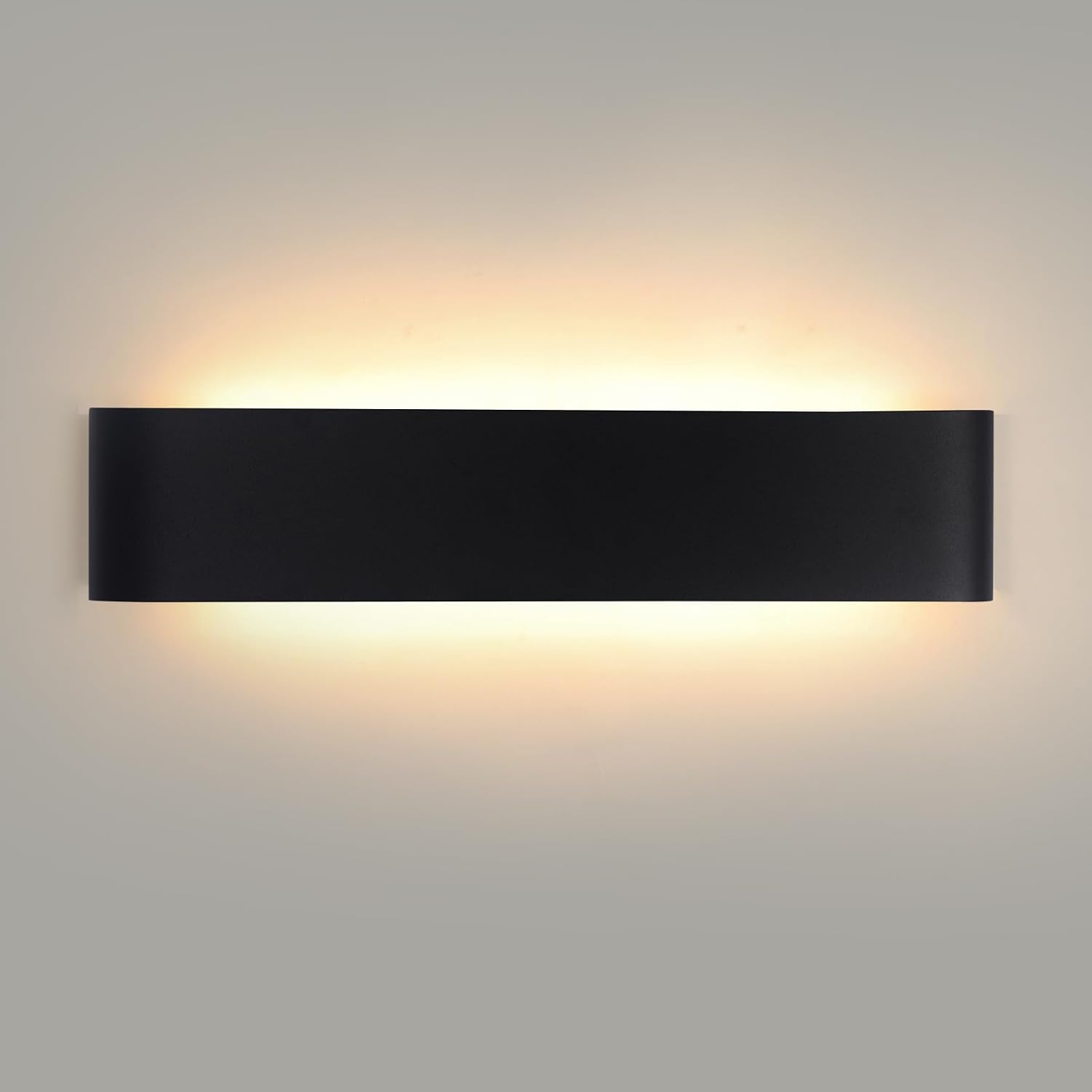 YCZM Applique da Parete Interno 24W,Lampada LED Parete Interni 3000K/4000K/6500K Temperature a tre colori opzionale,Applique LED da Parete Interno 38CM 2880LM,Lampada a Muro 4 Pezzi Bianco(Nero 1 Pezzi 6500k/4000k/3000k/24W 38CM/24 Watt)