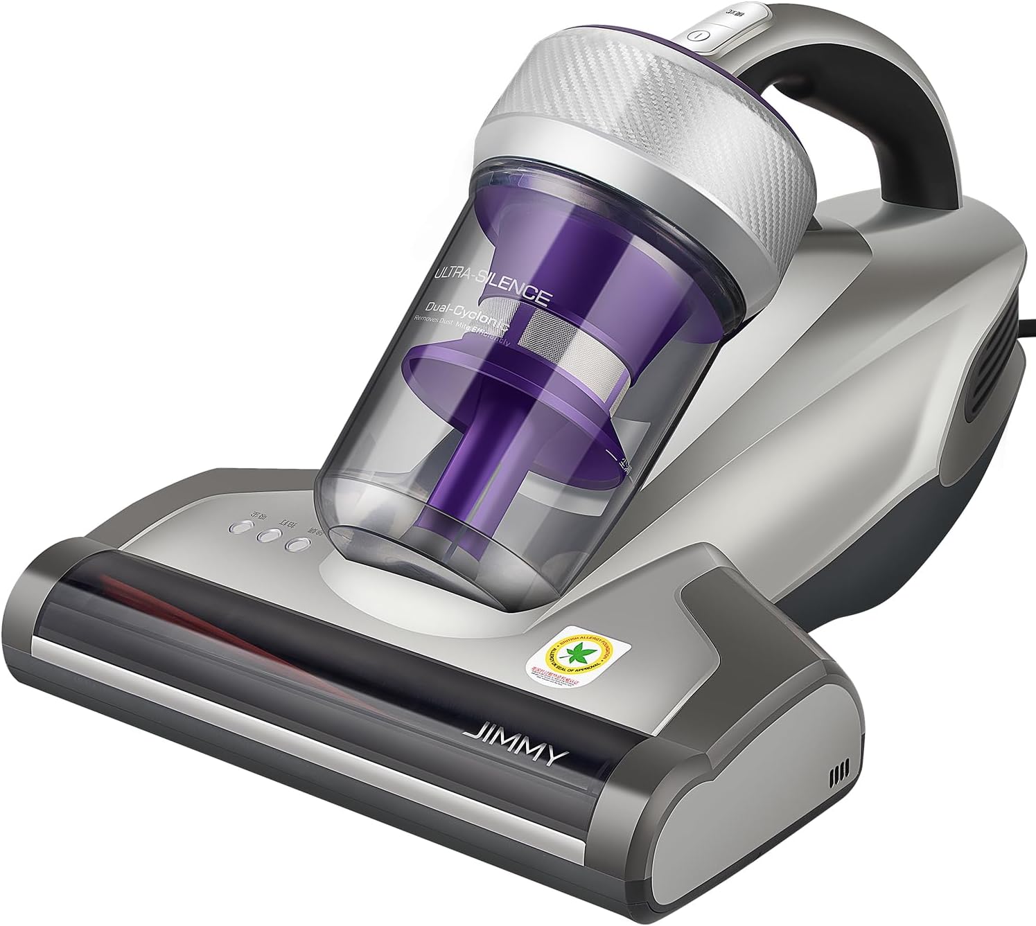 Jimmy JV35 Aspiratore per Materassi con Sterilizzazione UV, 700W 14Kpa Battimaterasso Antiacaro, Filtro HEPA, Sistema di Filtrazione Dual-Cyclonic e Certificato di Qualità