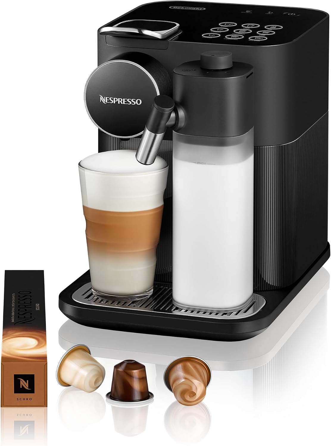 Nespresso Gran Lattissima EN650.B, Macchina da caffè di De'Longhi, Sistema Capsule Nespresso, Serbatoio acqua 1.3L, colore Black(Nero Modello 2023)