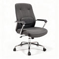 Sedia da ufficio ergonomica in tessuto grigio con supporto lombare 45 x 60 x 100cm