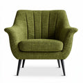 Poltrona in tessuto verde con gambe in metallo 75 x 80 x 80cm