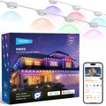 NEEWER 15M Permanent Outdoor Lights for Home Decoration, Fairy Lights for Outdoors Gutters Christmas Smart AI RGBCW, 30 LED Light App Control 50+ Scene IP65 Waterproof, Compatible with Alexa, NR02(144ft/45m)