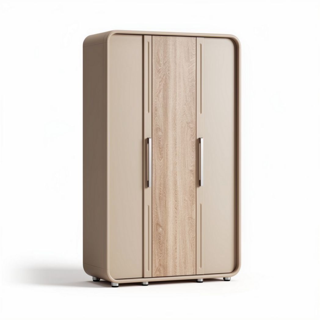 Armadio in legno con specchio centrale dimensioni 200 x 100 x 60cm