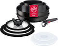 Lagostina Ingenio Intensive Pro, Set 10 Pezzi, 4 Corpi Pentola, 3 Coperchi in Vetro, 2 Coperchi in Plastica e Manico Rimovibile, Rivestimento in Titanio,per Tutte le Fonti di Calore Inclusa Induzione