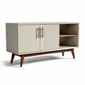 Mobiletto moderno in legno e MDF con finitura beige 160 x 40 x 65cm
