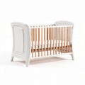 Culla in legno bianco con sponde in legno naturale 120 x 60 x 90cm