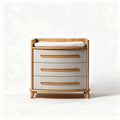 Cassetto per bambini in legno con tre cassetti e top pannolino 80 x 50 x 90cm color grigio naturali