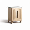Mobiletto in legno di colore beige con piano grigio dimensioni 40 x 30 x 60cm