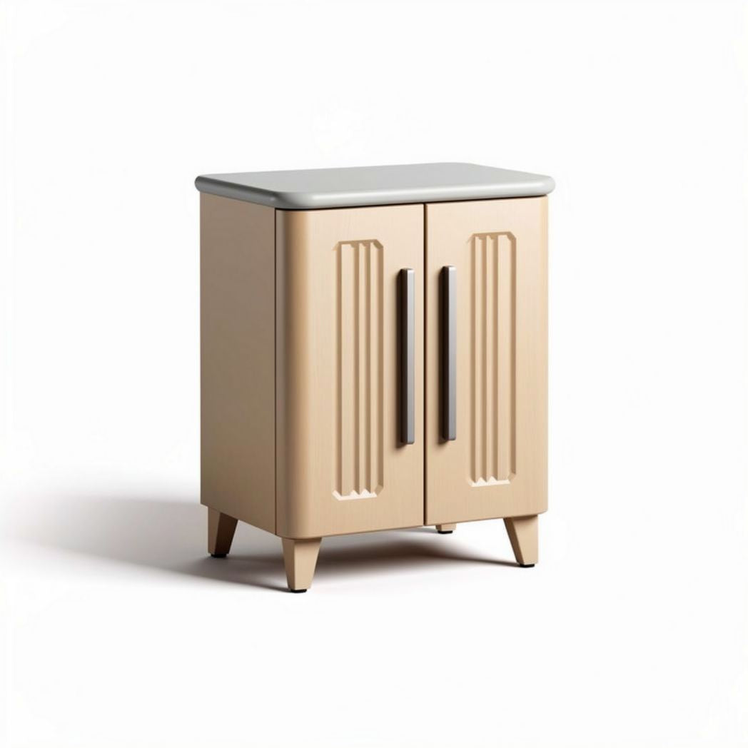 Mobiletto in legno di colore beige con piano grigio dimensioni 40 x 30 x 60cm