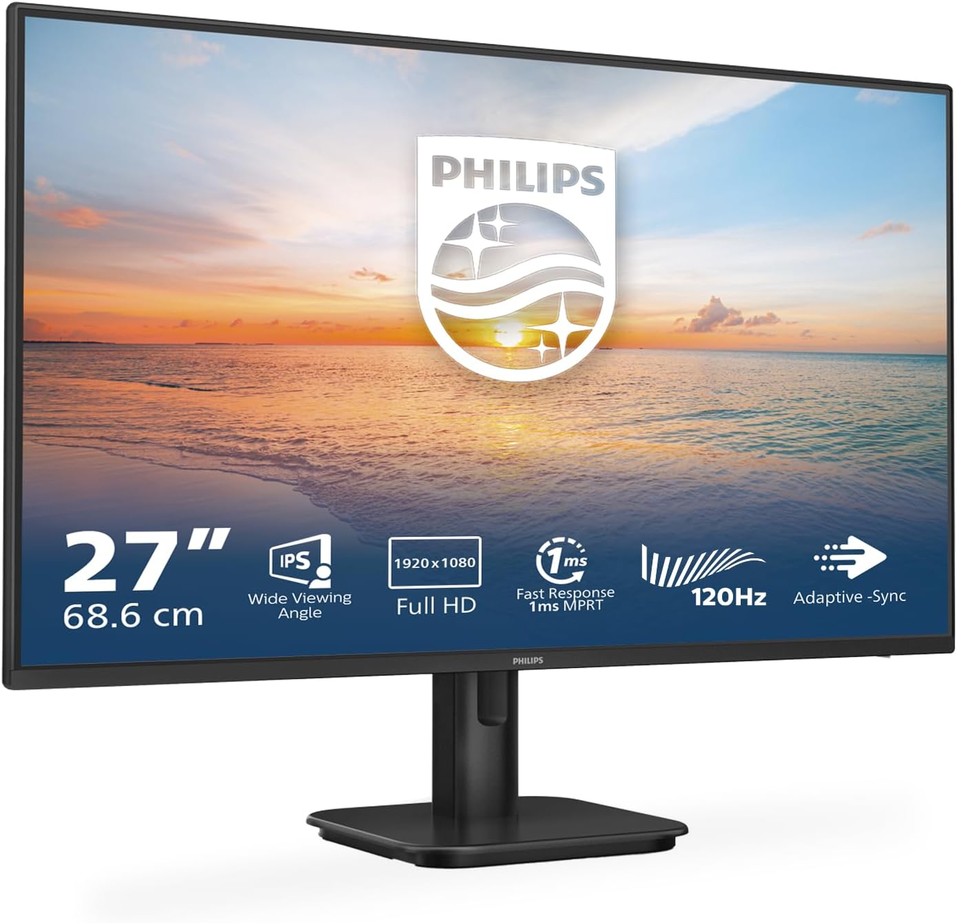 Philips 27E1N1800AE - Monitor Ultra HD da 27 pollici, altoparlante, regolabile in altezza, HDR10 (3840x2160, 60 Hz, HDMI 2.0, DisplayPort 1.4) nero(27 | IPS | FHD/120Hz/Flat)