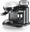 Ariete 1318 Moderna Macchina per caffè espresso con macinacaffè integrato, per caffè in grani e macinato, cappuccinatore per schiuma di latte, 1 filtro, 1080 W, 800 cc, bianco(Bianco)