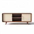 Mobiletto in legno con ante a ribaditura colore crema 120 x 45 x 50cm