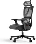 ProtoArc EC100 Sedia da Ufficio Ergonomica – Sedia da Scrivania con Cuscino a Molla da 10 cm, Supporto Lombare, Braccioli e Poggiatesta Regolabili, Sedia Girevole in Rete per Casa e Ufficio, Grigio(Negro)