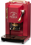 FABER COFFEE MACHINES | Modello Pro Deluxe | Macchina caffe a cialde ese 44mm | Rifiniture ottonato | Pressacialda in ottone regolabile | elettrovalvola di serie (ACID GREEN)(Cherry Red)