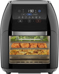 Chefman Multifunktionale Heißluftfritteuse 10L mit Rotisserie, 17 Programme | Multifunzione, Disidratatore, Convezione, Friggere, Arrostire, Spegnimento Automatico, Formato XL, Nero(XL)