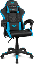 DRIFT GAMING DR35 - Sedia da gaming ergonomica professionale con supporto lombare e braccioli 2D regolabili, reclinabile a 135°, base robusta, ruote silenziose, rivestimento in similpelle, Nero/Grigio(Dr35 Light Blue)