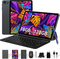 Tabwee Tablet with Keyboard and Pen, 18 GB RAM+ 128 GB ROM (2 TB TF) | 10 Inch Android 15 Tablet 6000 mAh 5MP + 2MP Gemini AI 5G WiFi GPS 3.5 mm Jack Port (4 Year Warranty)(grey)