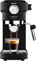 Cecotec Macchina da caffè Express con Manometro Cafelizzia 790 Nero Pro.20 bar, serbatoio d'acqua estraibile,capacità 1,2 L,braccio portafiltro con doppia uscita e due filtri,1350 W(Nero/Con Manometro)