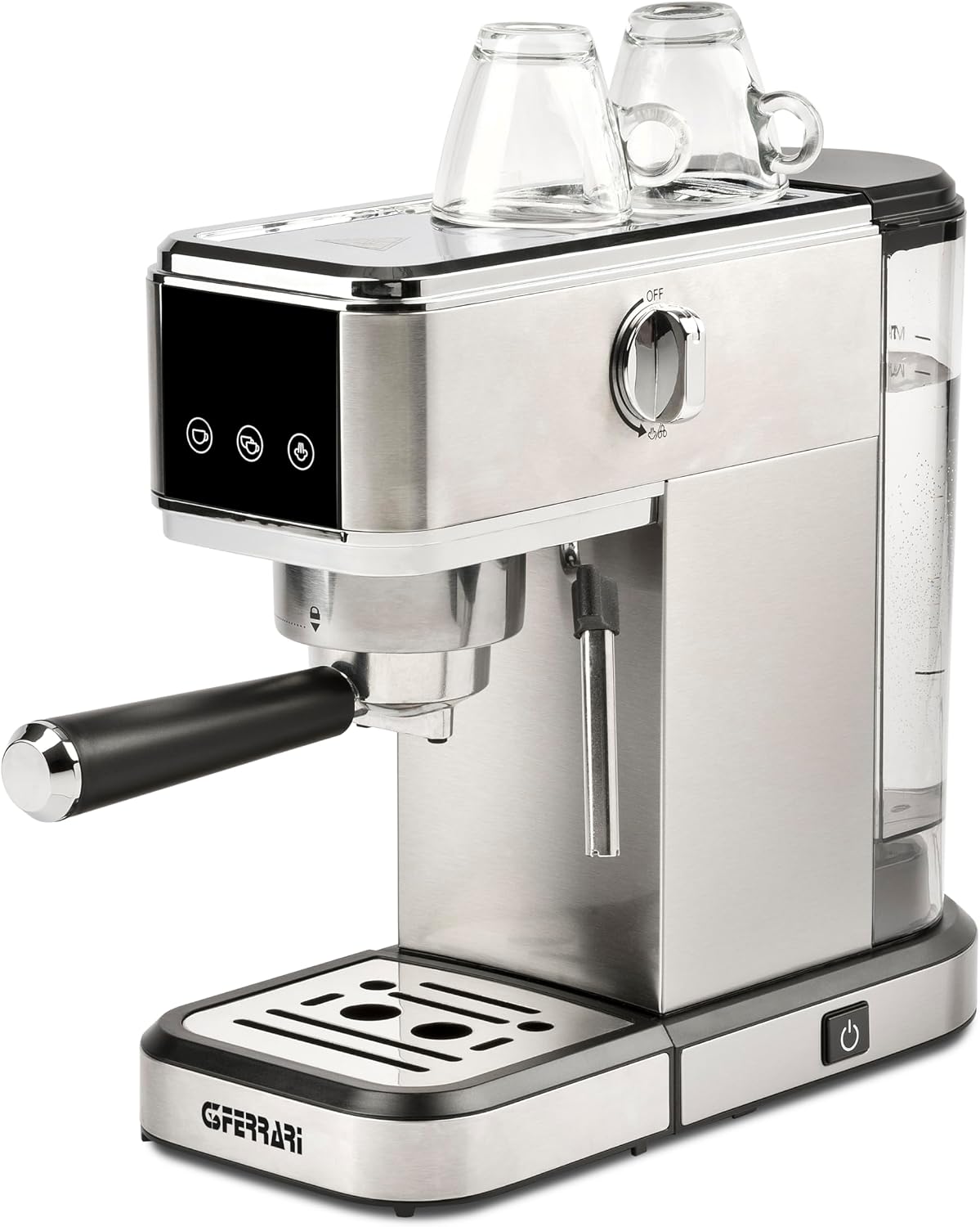 G3 Ferrari G10189 Tiffany Macchina da Caffè Espresso,15 Bar, Scaldatazze, Compatibile con Cialde e Caffè in Polvere, Funzione Standby e Sleep, Cappuccinatore, 3 Filtri INOX, Serbatoio 1L