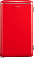 COMFEE' RCD93RE2EURT(E) Piccolo frigorifero 93Litri, Design retrò, Mini frigo da tavolo, Termostato regolabile, Silenzioso, Adatto per casa, ufficio e hotel, Rosso(Design retrò/Rosso)