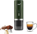CERA+ Macchina per caffè espresso portatile elettrica con auto-riscaldamento in 3-4 minuti, mini macchina per il caffè da 20 bar con batteria ricaricabile. Compatibile con capsule NS e macinato(Verde)