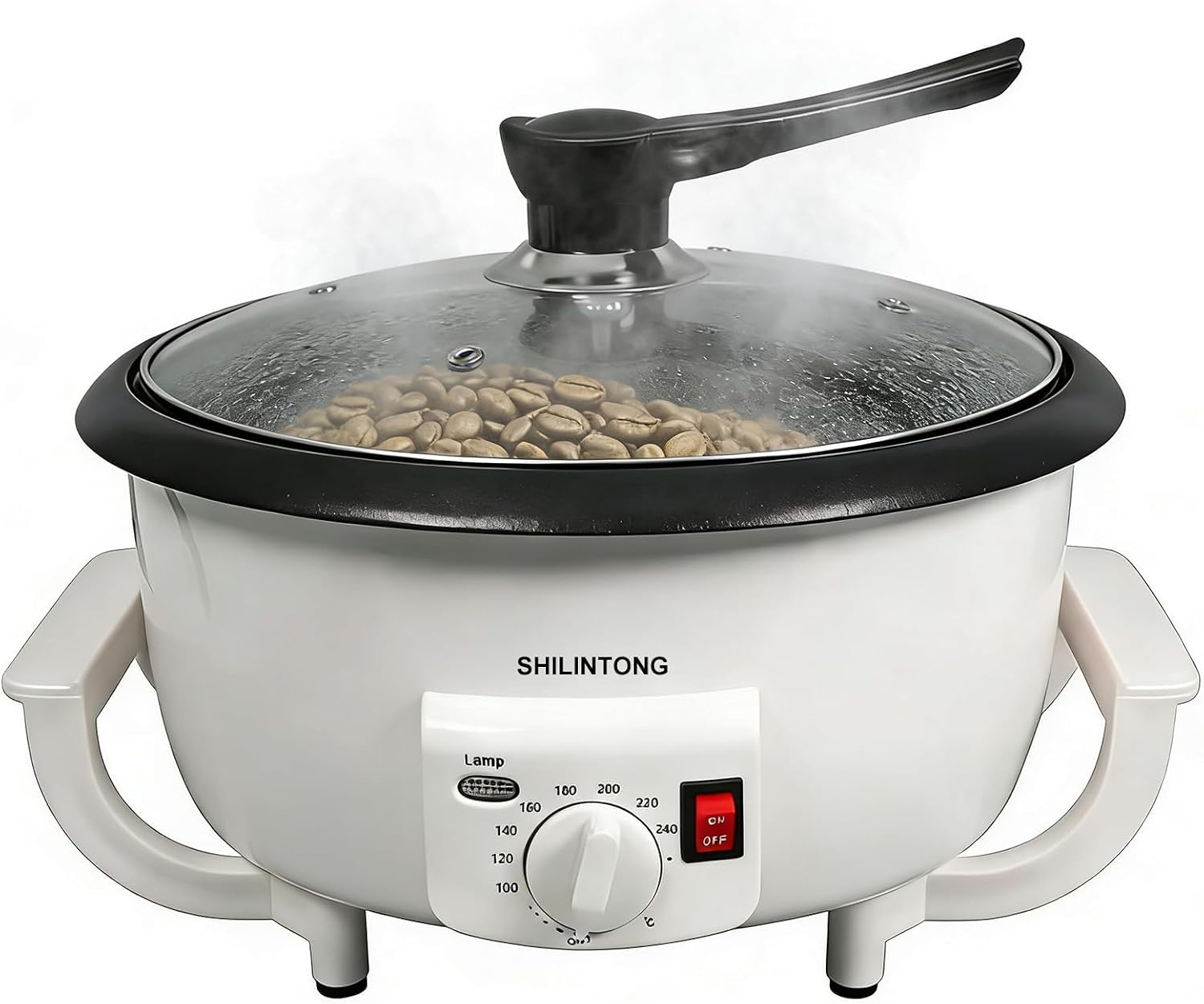Tostacaffè Elettrico SHILINTONG - Macchina per Tostare Caffè, Noci, Arachidi e Altro (750g, 220V, 1200W) - Ideale per Casa e Piccoli Bar (senza funzione timer)(Senza Funzione Timer)