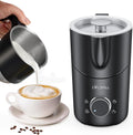 Montalatte Elettrico 8 in 1, Cappuccinatore con Tazza Rimovibile Lavabile in Lavastoviglie, 400ml Schiumalatte per Cappuccino, Latte Macchiato, Cioccolata e Latte Vegetale(Nero)