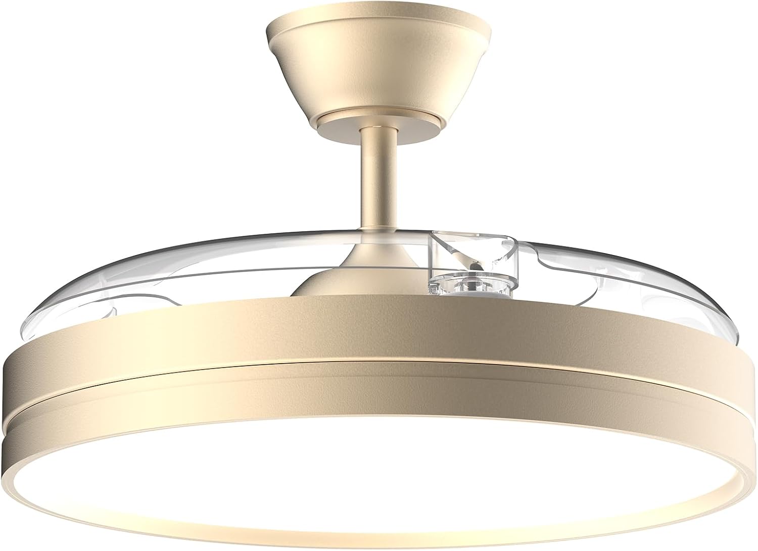 Airwit 106cm Ventilatore da Soffitto con Luce e pale retrattili, 70W Silenzioso Lampada Ventilatore da Soffitto con Telecomando e Motore DC per Camera da Letto, Cucina, Soggiorno, Bianco, 6 Velocità(Oro Champagne)