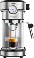 Cecotec Macchina da caffè Cafelizzia 790 Shiny Pro per espresso e cappuccino. Manometro, 1350 W, Sistema Thermoblock, 20 bar, Modalità per 1 e 2 caffè, vaporizzatore orientabile, serbatoio da 1,2L(38 x 35.5 x 20 cm/Acciaio)