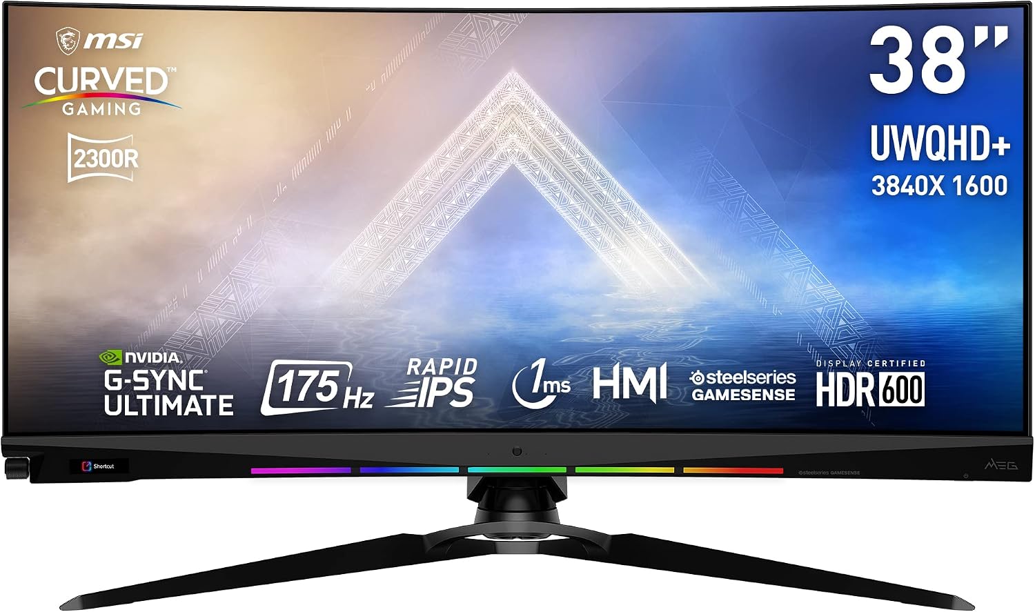 MSI MAG 27C6F Curved Gaming Monitor 27 - FHD (1920 x 1080), 180Hz/0.5ms, VA 1500R Panel - Adaptive-Sync, DisplayPort 1.2a Connectivity, HDMI(38 | UWQHD+ 1600p/175Hz)