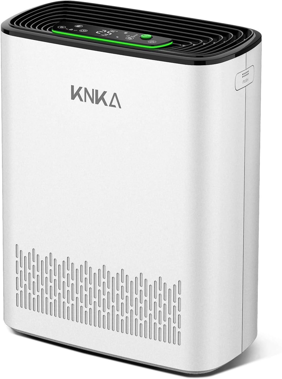 KNKA Purificatore d'aria, CADR 300 m³/h, fino a 80 m², Prestazioni HEPA (Modalità Notte) rimuove 99,97% Polvere/Polline/Odori, con Sensore Intelligente, Ideale Fumatori  Animali, APH3000(Bianco 80 M²)