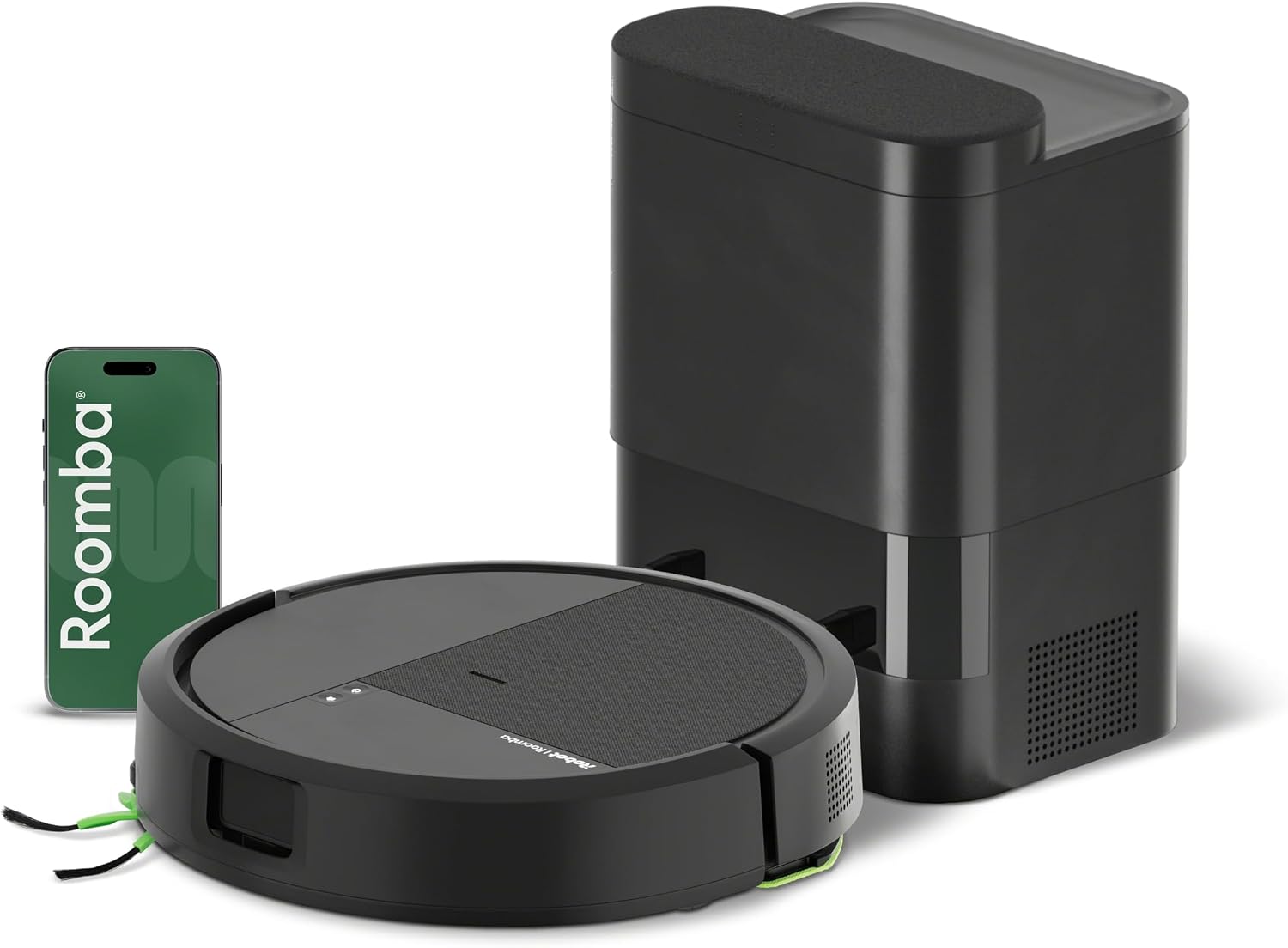 iRobot Roomba® 115 Combo Robot Aspirapolvere Lavapavimenti con AutoEmpty™ Dock, 15.000 Pa, SmartScrub™, Mappatura ClearView™ LiDAR, Aspirazione e Lavaggio 2 in 1, Nero(Nero)
