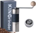 【Grigio】KINGrinder K6 macinacaffè manuale manico dritto inox | Supporta regolazioni di macinatura per vari metodi come pour-over ed espresso(Argento)