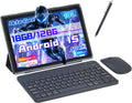 Aheadlink Android Tablet 10 Inch 2 in 1 Tablet with Keyboard, 12GB RAM 128GB ROM 1TB Expandable, Quad-Core CPU 2.0Ghz, 5G WiFi 6, BT5.0, HD 1280x800 Touchscreen, 6000mAh, Widevine L1, GMS Tablet