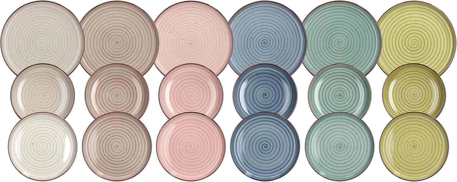 Tognana Ardenne, servizio piatti 18 pezzi per 6 persone, stoneware, multicolor(Urban Pastel)