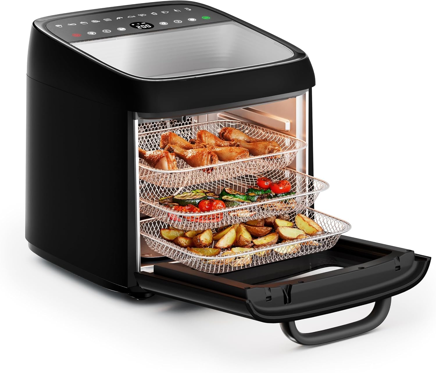 Princess SlimFry Airfryer, 8L Capacità, 2000W, 8 Programmi, Display Touchscreen Digitale, Temperatura Regolabile, Finestra di Controllo, Spegnimento Automatico, Cestello Lavabile, 182257(Forno Ad Aria/12.6 L)