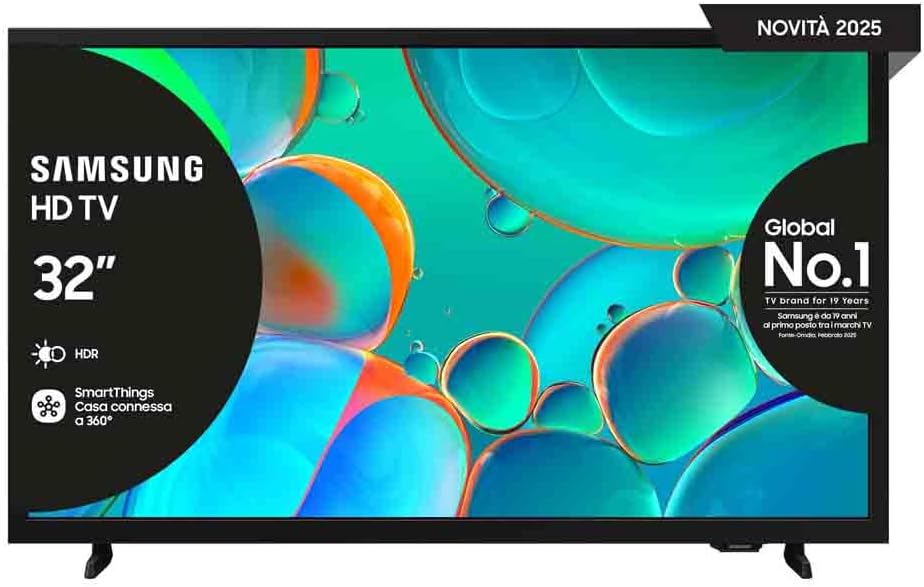 Samsung 32 Smart TV UE32H5000FKXZT HD, Hyper Real Processor, HDR  Pur Color, Smart Experience, OTS Lite  Adaptive Sound, SlimLook Design, 2025(32)