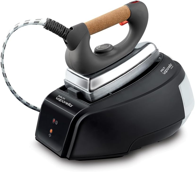 Polti Vaporella Forever 615 Pro, Ferro da Stiro a Vapore con Caldaia ad Autonomia Illimitata, Pressione 4 Bar, Potenza 2150 W, Serbatoio Estraibile da 0,7 L, Riscaldamento in 3 Minuti, Nero e Acciaio(615 Pro)